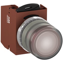 ABB MMPIFCAFP401 Illuminated Pushbutton Kit 22mm Flush Maintained Clear 230VAC/DC 1NC Faston Power Supply