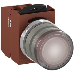 ABB MMPIFCASL401 Illuminated Pushbutton Kit 22mm Flush Maintained Clear 230VAC/DC 1NC Screw LED Block
