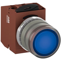 ABB MMPIFLASL211 Illuminated Pushbutton Kit 22mm Flush Maintained Blue 24VAC/DC 1NO+1NC Screw LED Block