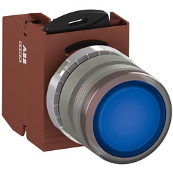 ABB MMPIFLOSP001 Illuminated Pushbutton Kit 22mm Flush Momentary Blue 6VAC/DC 1NC Screw Power Supply