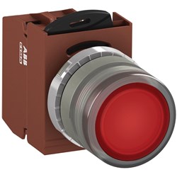 ABB MMPIFROSL310 Illuminated Pushbutton Kit 22mm Flush Momentary Red 110VAC/DC 1NO Screw LED Block