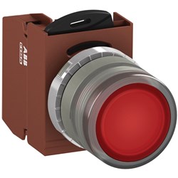 ABB MMPIFROSP101 Illuminated Pushbutton Kit 22mm Flush Momentary Red 12VAC/DC 1NC Screw Power Supply