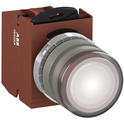 ABB MMPIFWASL201 Illuminated Pushbutton Kit 22mm Flush Maintained White 24VAC/DC 1NC Screw LED Block