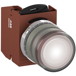 ABB MMPIFWASP001 Illuminated Pushbutton Kit 22mm Flush Maintained White 6VAC/DC 1NC Screw Power Supply