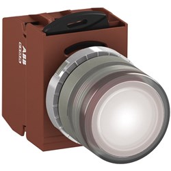 ABB MMPIFWOSP211 Illuminated Pushbutton Kit 22mm Flush Momentary White 24VAC/DC 1NO+1NC Screw Power Supply