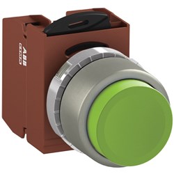 ABB MMPNEGAS11 Non-Illuminated Pushbutton Kit 22mm Extended Maintained Green 1NO+1NC Screw