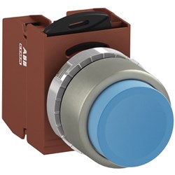 ABB MMPNELAF02 Non-Illuminated Pushbutton Kit 22mm Extended Maintained Blue 2NC Faston
