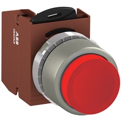 ABB MMPNEROF01 Non-Illuminated Pushbutton Kit 22mm Extended Momentary Red 1NC Faston