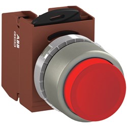 ABB MMPNEROF02 Non-Illuminated Pushbutton Kit 22mm Extended Momentary Red 2NC Faston