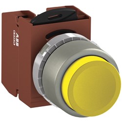 ABB MMPNEYAF11 Non-Illuminated Pushbutton Kit 22mm Extended Maintained Yellow 1NO+1NC Faston