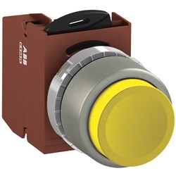 ABB MMPNEYOF10 Non-Illuminated Pushbutton Kit 22mm Extended Momentary Yellow 1NO Faston