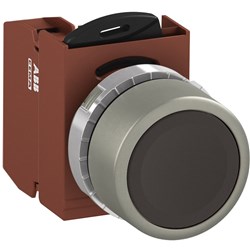 ABB MMPNFBAS10 Non-Illuminated Pushbutton Kit 22mm Flush Maintained Black 1NO Screw