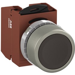 ABB MMPNFBOS11 Non-Illuminated Pushbutton Kit 22mm Flush Momentary Black 1NO+1NC Screw