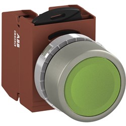 ABB MMPNFGAS02 Non-Illuminated Pushbutton Kit 22mm Flush Maintained Green 2NC Screw