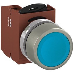 ABB MMPNFLAF01 Non-Illuminated Pushbutton Kit 22mm Flush Maintained Blue 1NC Faston