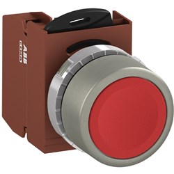 ABB MMPNFRAF01 Non-Illuminated Pushbutton Kit 22mm Flush Maintained Red 1NC Faston