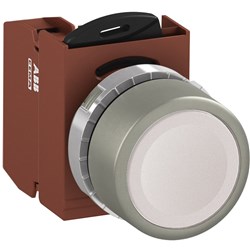 ABB MMPNFWAF10 Non-Illuminated Pushbutton Kit 22mm Flush Maintained White 1NO Faston