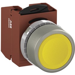 ABB MMPNFYOS20 Non-Illuminated Pushbutton Kit 22mm Flush Momentary Yellow 2NO Screw