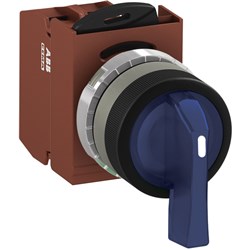 ABB MMS2ILAACLSL210 Selector Switch Kit Blue 24VAC/DC 2Position 1NO Illuminated Screw Maintained Long Handle