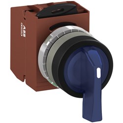ABB MMS2ILAACLSP420 Selector Switch Kit Blue 230VAC 2Position 2NO Illuminated Screw Maintained Long Handle Metal