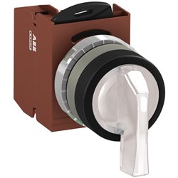 ABB MMS2ILAACWFP201 Selector Switch Kit White 24VAC/DC 2Position 1NC Illuminated Faston Maintained Long Handle