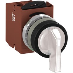 ABB MMS2ILAACWSL401 Selector Switch Kit White 230VAC 2Position 1NC Illuminated Screw Maintained Long Handle Metal