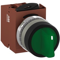 ABB MMS2ISAACGSL201 Selector Switch Kit Green 24VAC/DC 2Position 1NC Illuminated Screw Maintained Short Handle