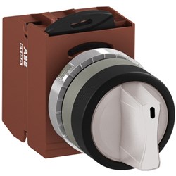 ABB MMS2ISAACWFP202 Selector Switch Kit White 24VAC/DC 2Position 2NC Illuminated Faston Maintained Short Handle