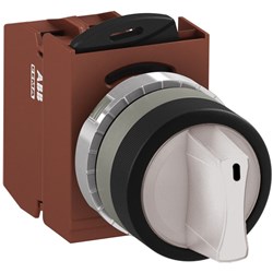 ABB MMS2ISAACWSL401 Selector Switch Kit White 230VAC 2Position 1NC Illuminated Screw Maintained Short Handle A C