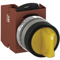 ABB MMS2ISAACYFP201 Selector Switch Kit Yellow 24VAC/DC 2Position 1NC Illuminated Faston Maintained Short Handle