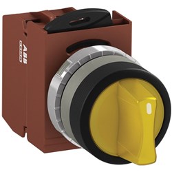 ABB MMS2ISAACYSL410 Selector Switch Kit Yellow 230VAC 2Position 1NO Illuminated Screw Maintained Short Handle A C