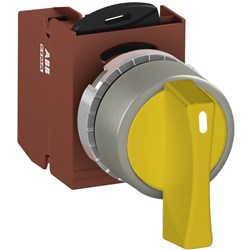 ABB MMS2NLAACYF10 Selector Switch Kit Yellow 2Position 1NO Non-Illuminated Faston Maintained Long Handle Metal A C