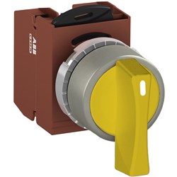 ABB MMS2NLAACYF20 Selector Switch Kit Yellow 2Position 2NO Non-Illuminated Faston Maintained Long Handle Metal A C