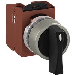 ABB MMS2NLABCBF11 Selector Switch Kit Black 2Position 1NO+1NC Non-Illuminated Faston Maintained Long Handle Metal