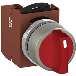 ABB MMS2NSOCARF01 Selector Switch Kit Red 2Position 1NC Non-Illuminated Faston Momentary Short Handle Metal