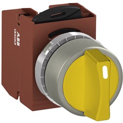 ABB MMS2NSOCAYF11 Selector Switch Kit Yellow 2Position 1NO+1NC Non-Illuminated Faston Momentary Short Handle Metal