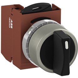 ABB MMS2NSOCBBS01 Selector Switch Kit Black 2Position 1NC Non-Illuminated Screw Momentary Short Handle Metal