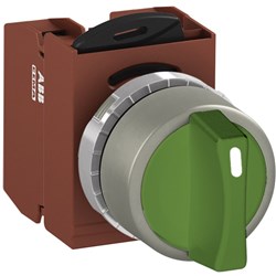 ABB MMS2NSOCBGF20 Selector Switch Kit Green 2Position 2NO Non-Illuminated Faston Momentary Short Handle Metal C B