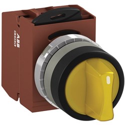 ABB MMS3ISAABCYSP320 Selector Switch Kit Yellow 110VAC 3Position 2NO Illuminated Screw Maintained Short Handle