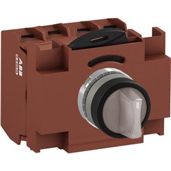 ABB MMS3ISOACBCSP430 Selector Switch Kit Clear 230VAC 3Position 3NO Illuminated Screw Momentary Short Handle