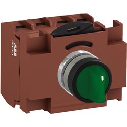 ABB MMS3ISOACBGSL303 Selector Switch Kit Green 110VAC 3Position 3NC Illuminated Screw Momentary Short Handle