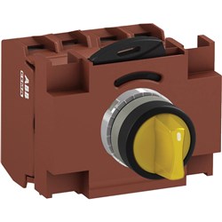 ABB MMS3ISOACBYSL430 Selector Switch Kit Yellow 230VAC 3Position 3NO Illuminated Screw Momentary Short Handle