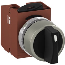 ABB MMS3NSOACBBF20 Selector Switch Kit Black 3Position 2NO Non-Illuminated Faston Momentary Short Handle Metal