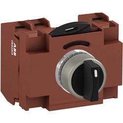 ABB MMS3NSOACBBS03 Selector Switch Kit Black 3Position 3NC Non-Illuminated Screw Momentary Short Handle Metal