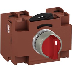 ABB MMS3NSOACBRS30 Selector Switch Kit Red 3Position 3NO Non-Illuminated Screw Momentary Short Handle Metal