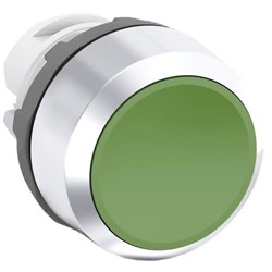 ABB MP1-30G Non-Illuminated Pushbutton Flush Momentary Green Chrome Metal Bezel