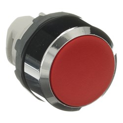 ABB MP1-30R Non-Illuminated Pushbutton Flush Momentary Red Chrome Metal Bezel