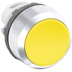 ABB MP1-30Y Non-Illuminated Pushbutton Flush Momentary Yellow Chrome Metal Bezel