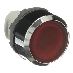 ABB MP1-31R Illuminated Pushbutton Flush Momentary Red Chrome Metal Bezel