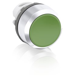 ABB MP1-60G-10 Non-Illuminated Pushbutton Flush Momentary Green Chrome Metal Bezel